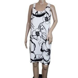 Ann Taylor Floral Print Sleeveless Shift Dress Lined Back Zipper